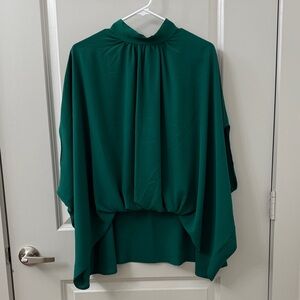 Vici Teal Draped Blouse